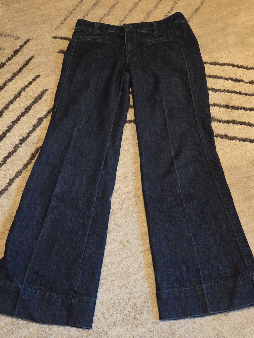 Eddie Bauer Dark Blue Wide-Leg Jeans with Flare Hem